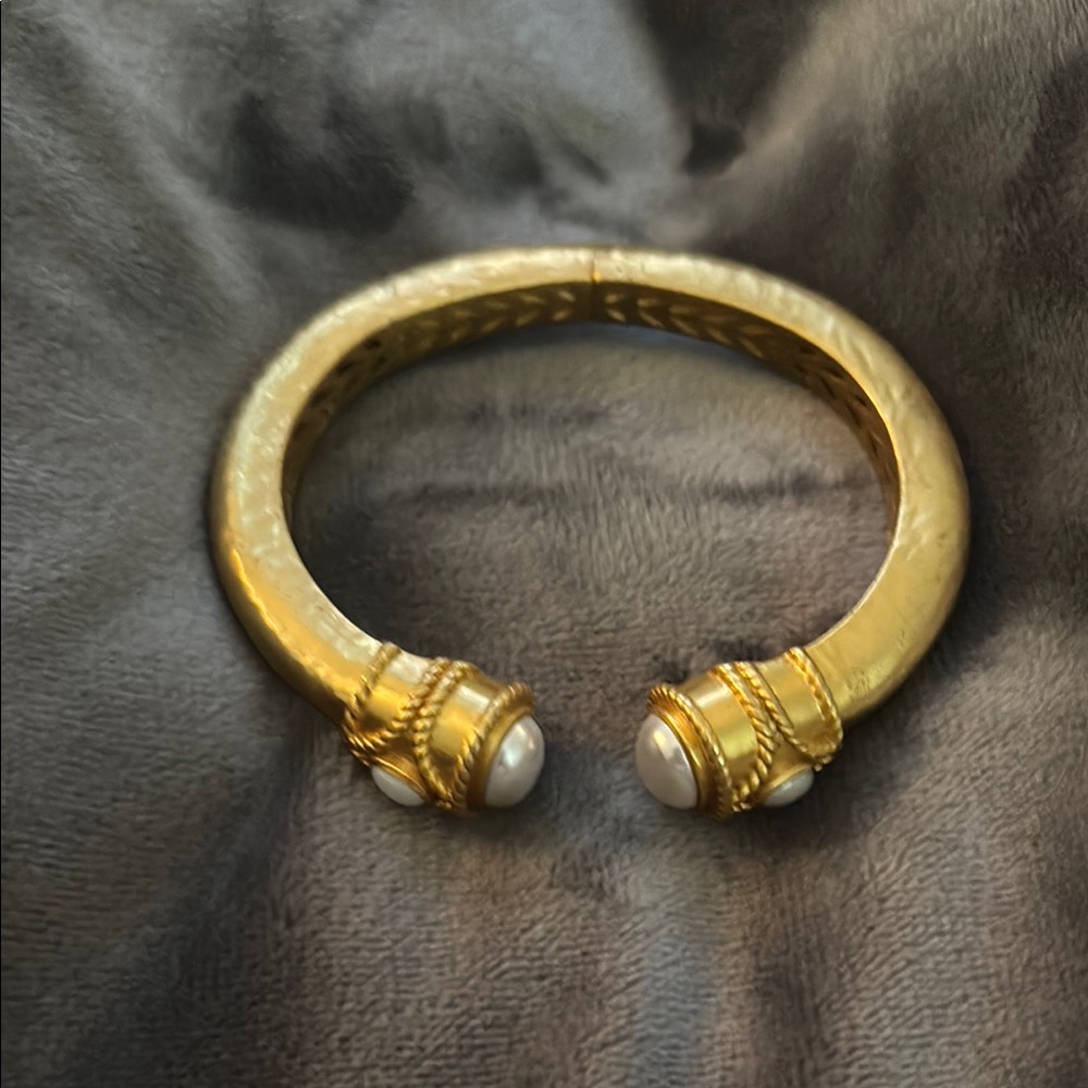 Julie Vos Gold and White Open-Ended Bracelet